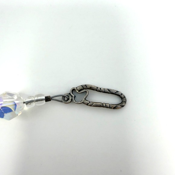 Aurora Crystal Faceted Glass Beaded Bracelet Clear Toggle Clasp 8 Inch - Picture 7 of 7